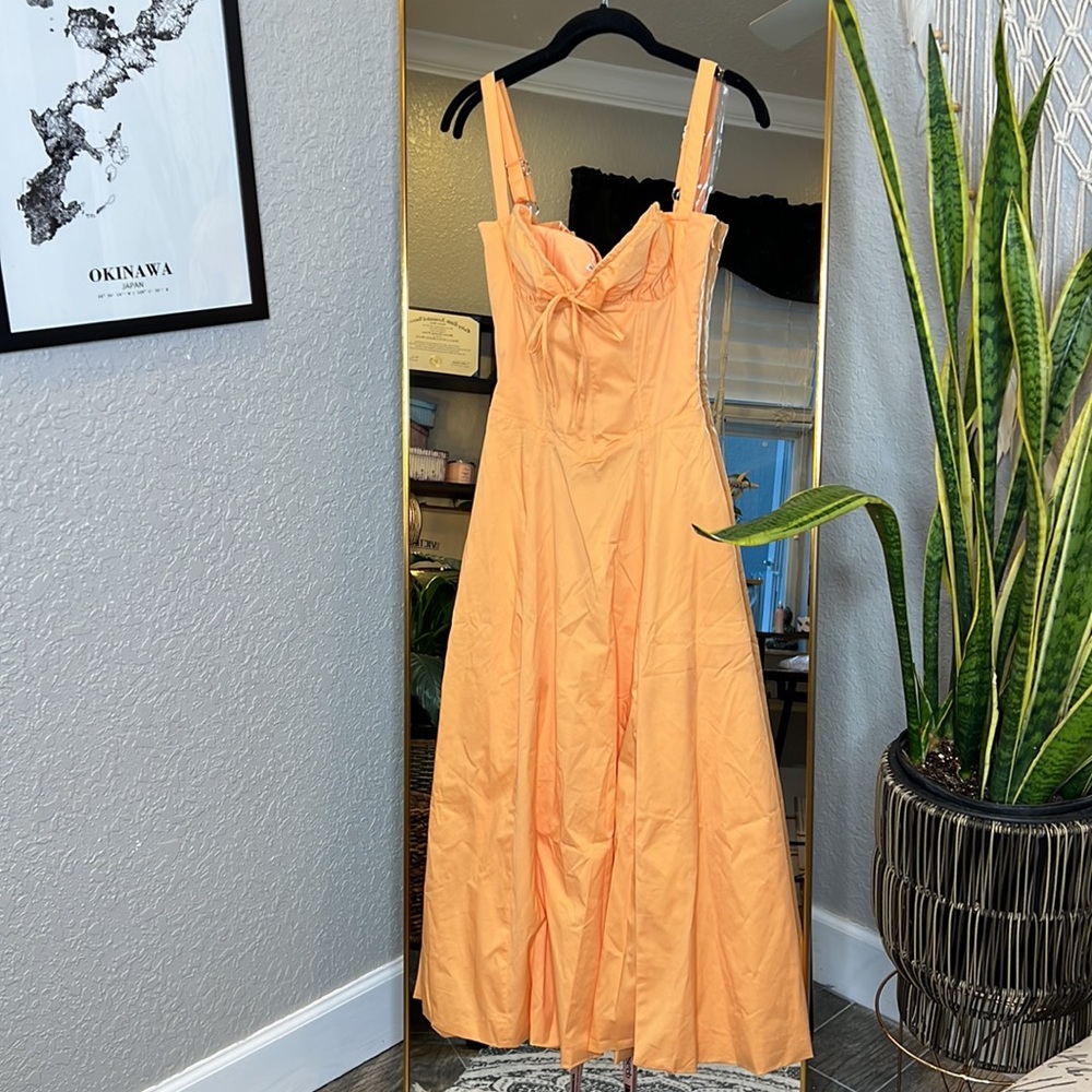 HOUSE OF CB 'Carmen' Tangerine Bustier Sundress NWOT - Picture 7 of 12